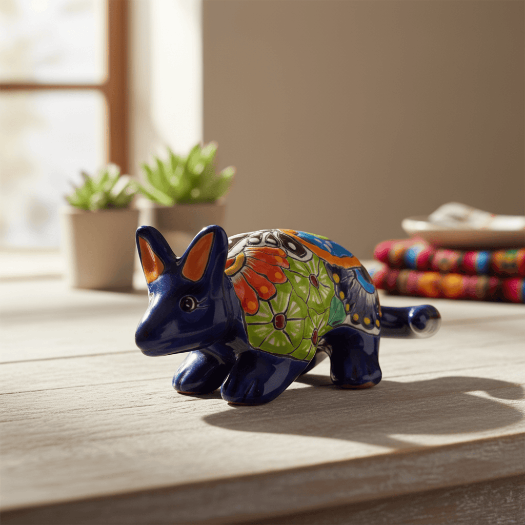 Talavera Armadillo Figurine | Hand-Painted Mexican Decor Talavera Figurine La Vie Bien Talavera Armadillo Figurine | Hand-Painted Mexican Decor