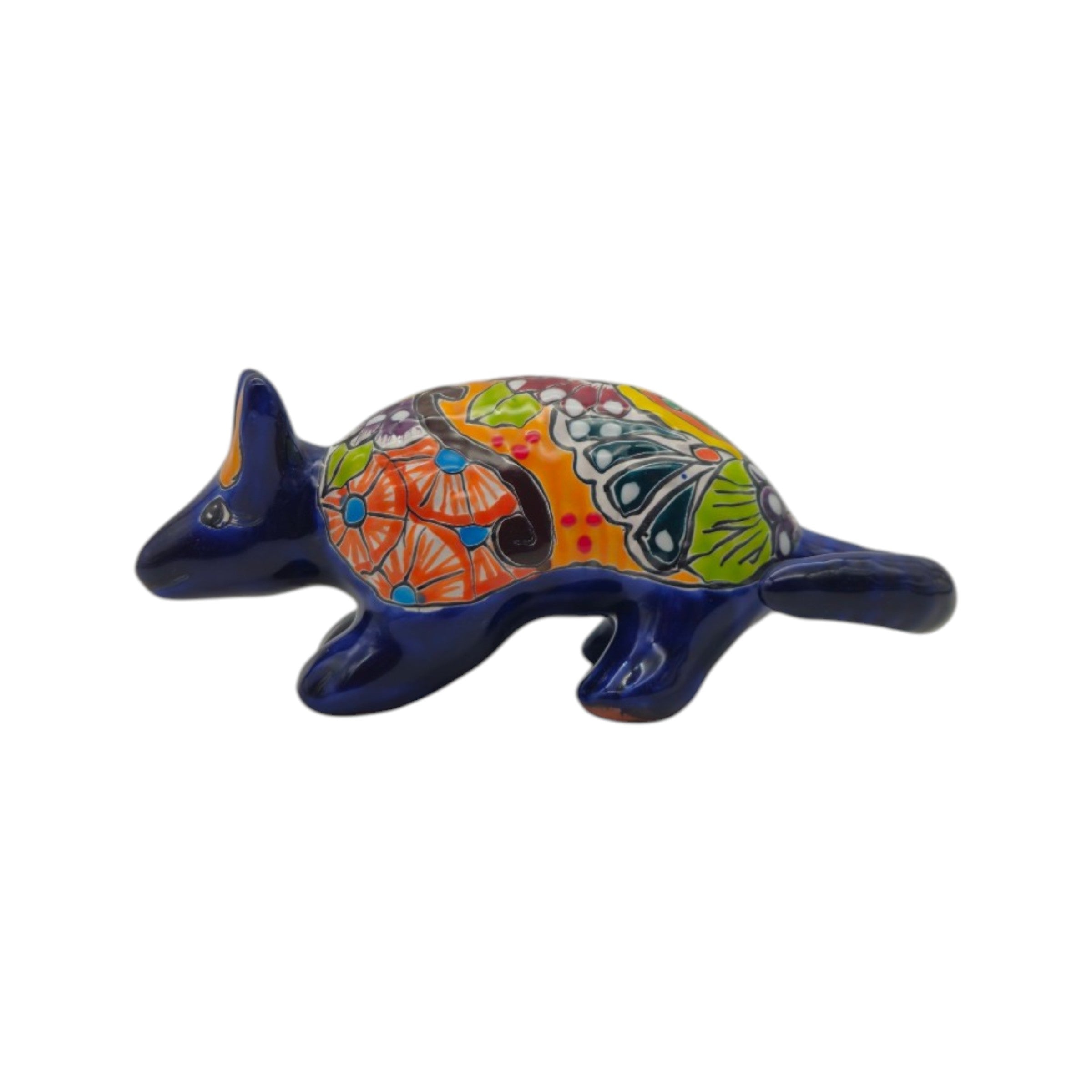 Talavera Armadillo Figurine | Hand-Painted Mexican Decor