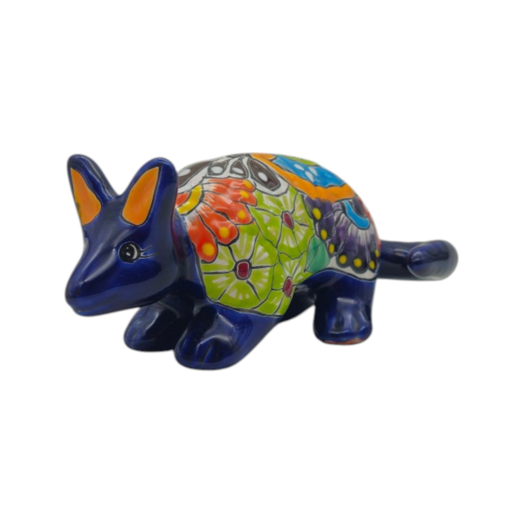 Talavera Armadillo Figurine | Hand-Painted Mexican Decor