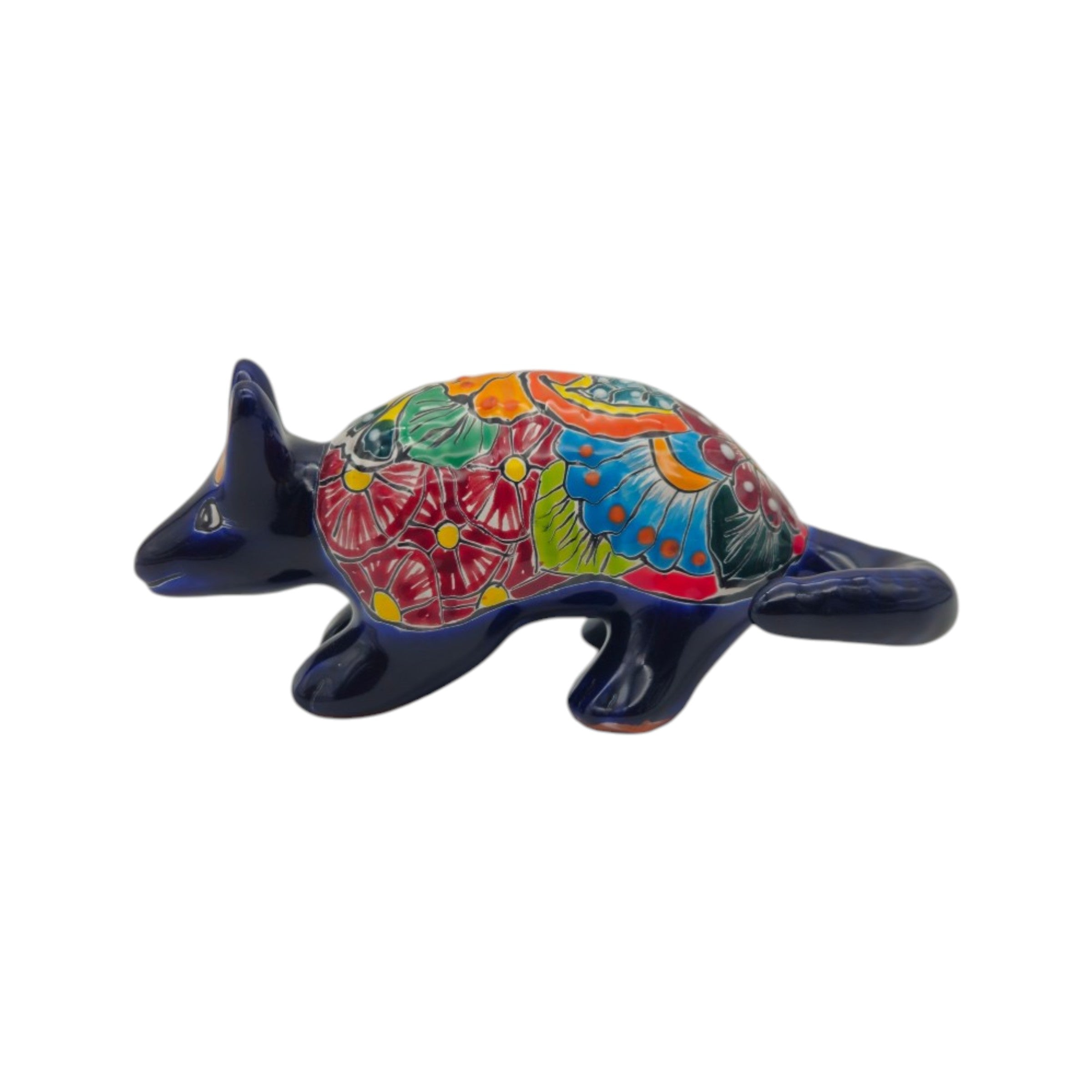 Talavera Armadillo Figurine | Hand-Painted Mexican Decor