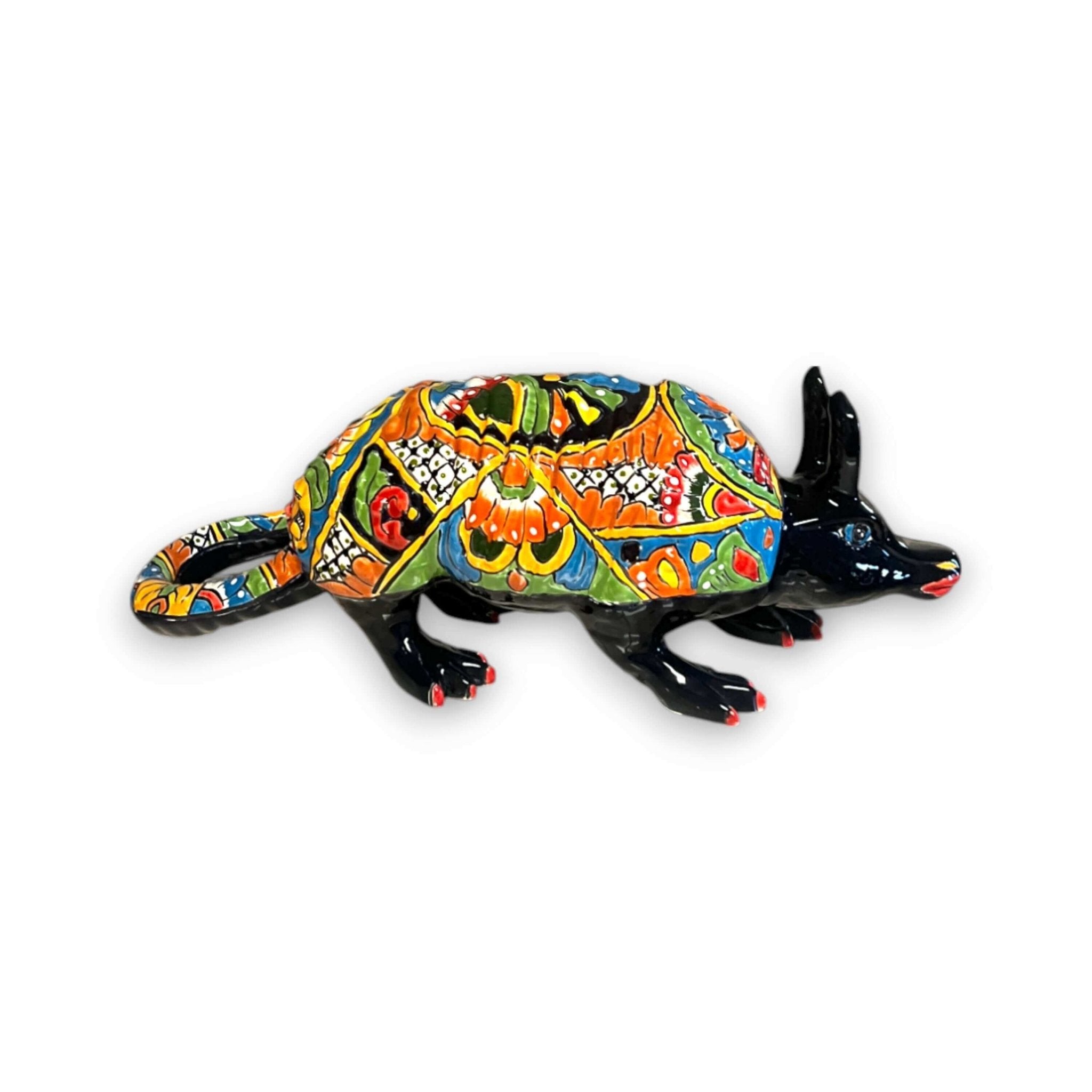 Talavera Armadillo Statue | Hand-Painted Mexican Folk Art Animal Talavera Figurine La Vie Bien Talavera Armadillo Statue | Hand-Painted Mexican Folk Art Animal