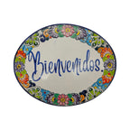 Talavera Bienvenidos Plaque | Hand-Painted Mexican Welcome Sign