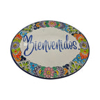 Talavera Bienvenidos Plaque | Hand-Painted Mexican Welcome Sign