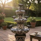 Talavera Blue & White Fountain | Authentic Mexican Ceramic Water Feature Talavera Fountain La Vie Bien Talavera Blue & White Fountain | Authentic Mexican Ceramic Water Feature