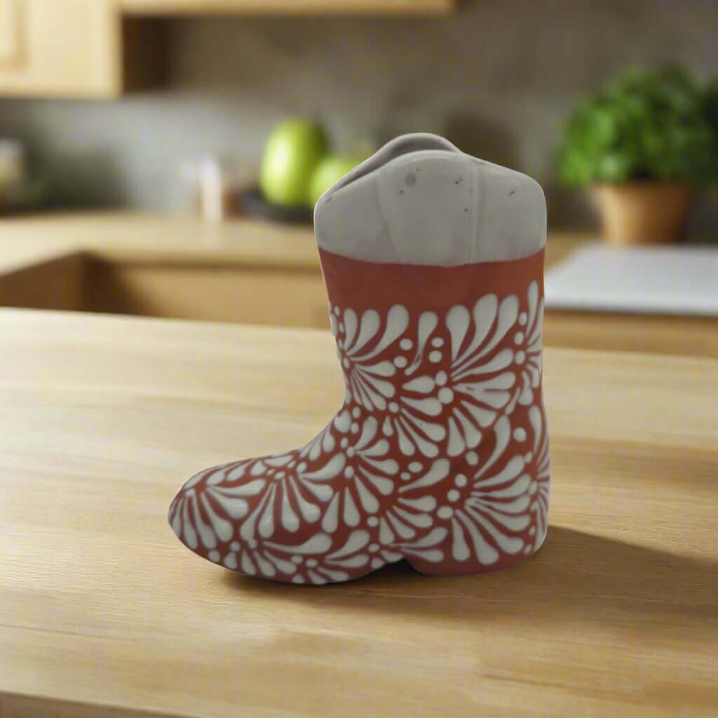 Talavera Boot Planter | Hand - Painted Mexican Pottery Accent Talavera Planter La Vie Bien Talavera Boot Planter | Hand - Painted Mexican Pottery Accent