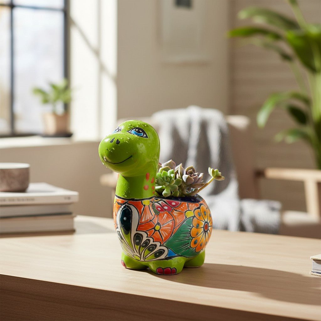 Talavera Brachiosaurus Planter | Colorful Mexican Succulent Pot Talavera Planter La Vie Bien Talavera Brachiosaurus Planter | Colorful Mexican Succulent Pot