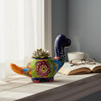 Talavera Brachiosaurus Planter | Colorful Mexican Succulent Pot Talavera Planter La Vie Bien Talavera Brachiosaurus Planter | Colorful Mexican Succulent Pot