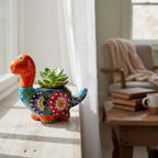Talavera Brachiosaurus Planter | Colorful Mexican Succulent Pot Talavera Planter La Vie Bien Talavera Brachiosaurus Planter | Colorful Mexican Succulent Pot