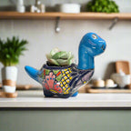 Talavera Brachiosaurus Planter | Colorful Mexican Succulent Pot Talavera Planter La Vie Bien Talavera Brachiosaurus Planter | Colorful Mexican Succulent Pot