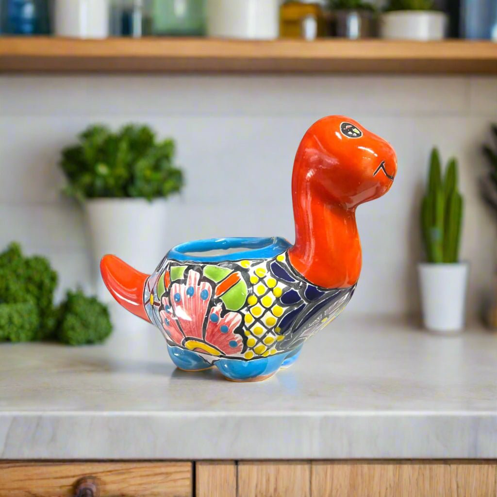 Talavera Brachiosaurus Planter | Colorful Mexican Succulent Pot Talavera Planter La Vie Bien Talavera Brachiosaurus Planter | Colorful Mexican Succulent Pot