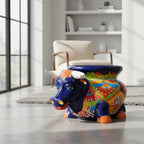 Talavera Bull Planter | Vibrant Mexican Ceramic Pottery Talavera Planter La Vie Bien Talavera Bull Planter | Vibrant Mexican Ceramic Pottery