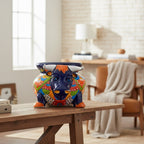 Talavera Bull Planter | Vibrant Mexican Ceramic Pottery Talavera Planter La Vie Bien Talavera Bull Planter | Vibrant Mexican Ceramic Pottery