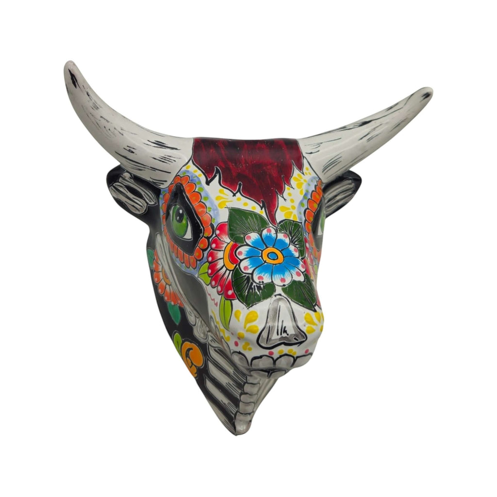 Talavera Bull Skull Wall Art | Day of the Dead Decor Talavera Wall Art La Vie Bien Talavera Bull Skull Wall Art | Day of the Dead Decor