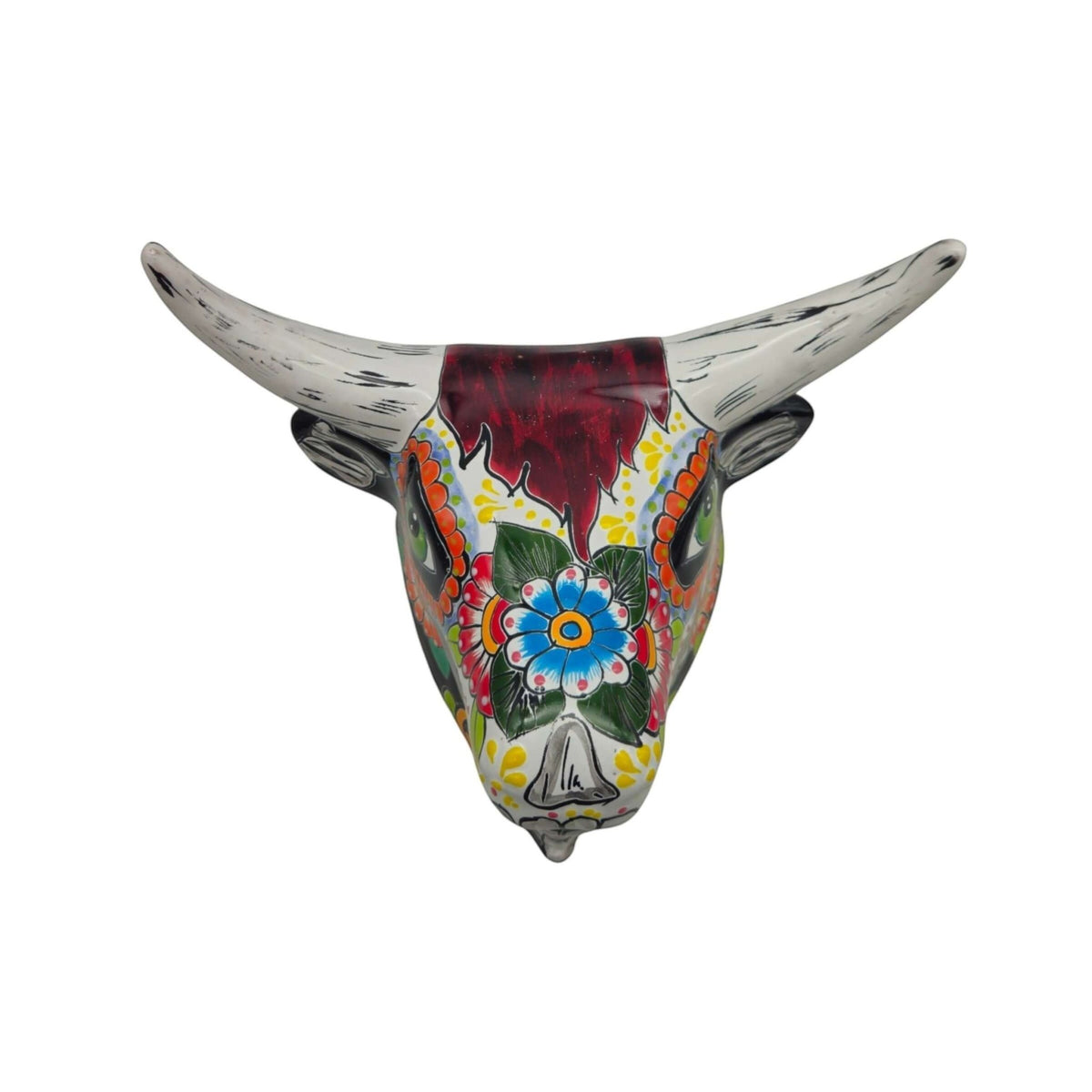 Talavera Bull Skull Wall Art | Day of the Dead Decor Talavera Wall Art La Vie Bien Talavera Bull Skull Wall Art | Day of the Dead Decor
