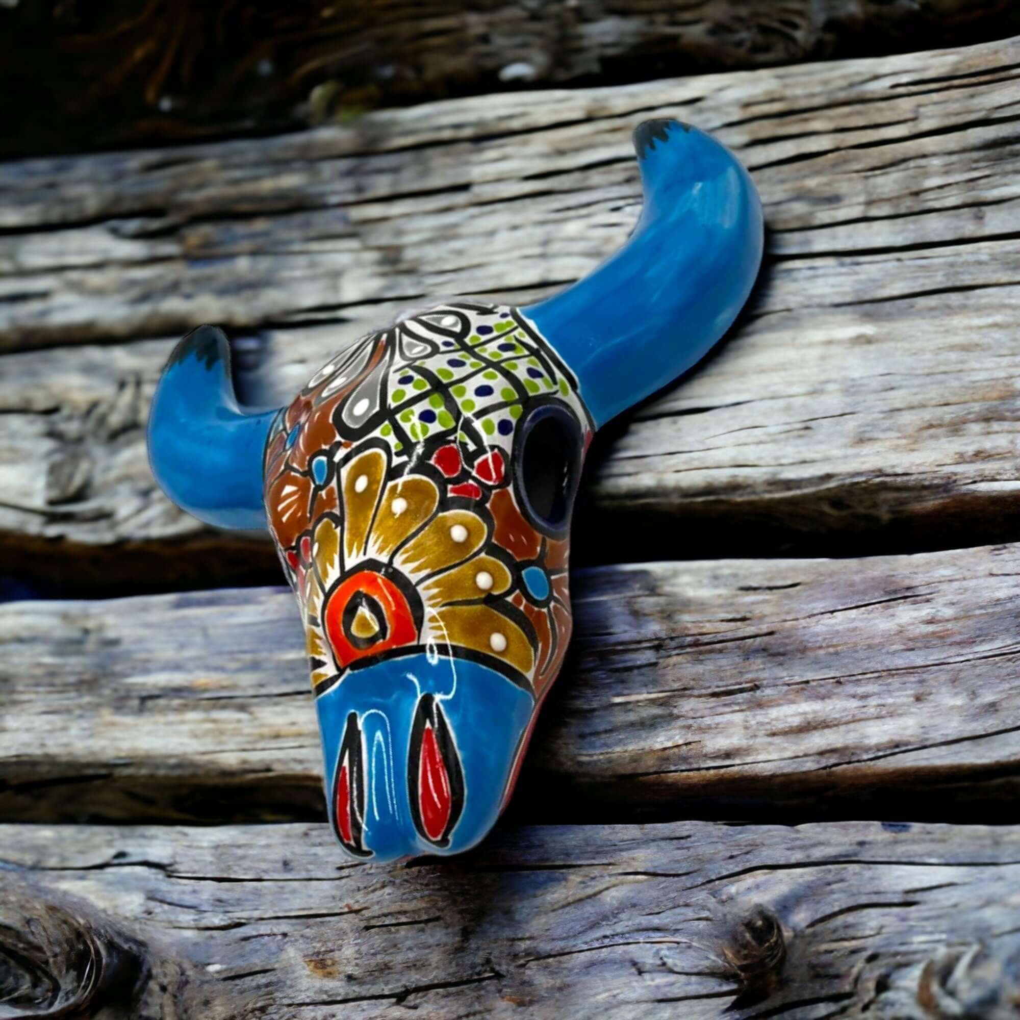 Talavera Bull Skull Wall Decor | Colorful Handcrafted Longhorn Art Talavera Wall Art La Vie Bien Talavera Bull Skull Wall Decor | Colorful Handcrafted Longhorn Art