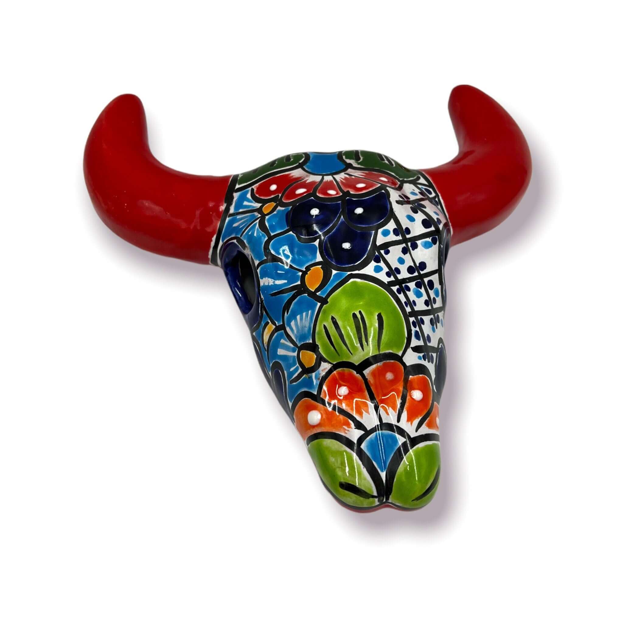 Talavera Bull Skull Wall Decor | Colorful Handcrafted Longhorn Art Talavera Wall Art La Vie Bien Talavera Bull Skull Wall Decor | Colorful Handcrafted Longhorn Art