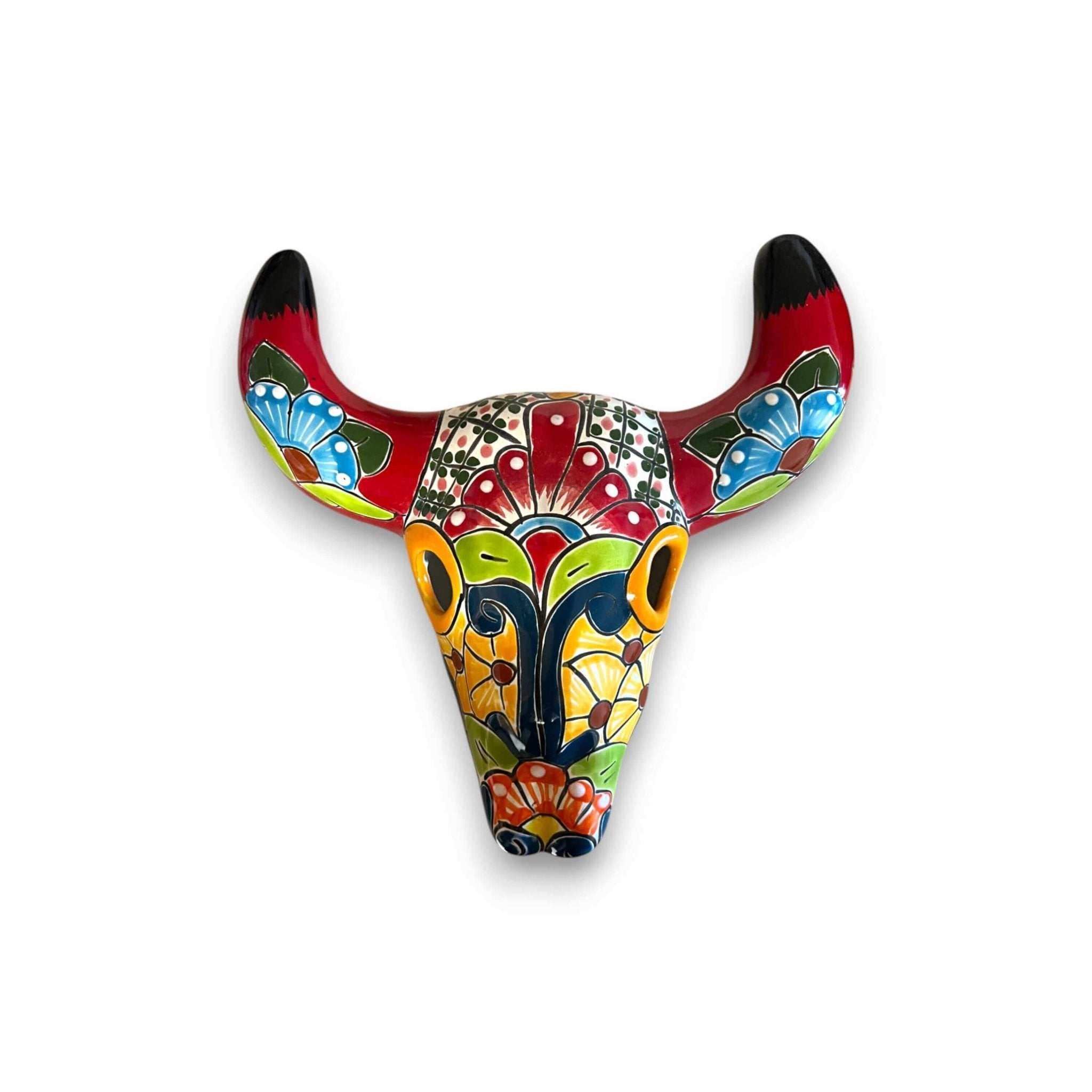 Talavera Bull Skull Wall Decor | Colorful Handcrafted Longhorn Art Talavera Wall Art La Vie Bien Talavera Bull Skull Wall Decor | Colorful Handcrafted Longhorn Art