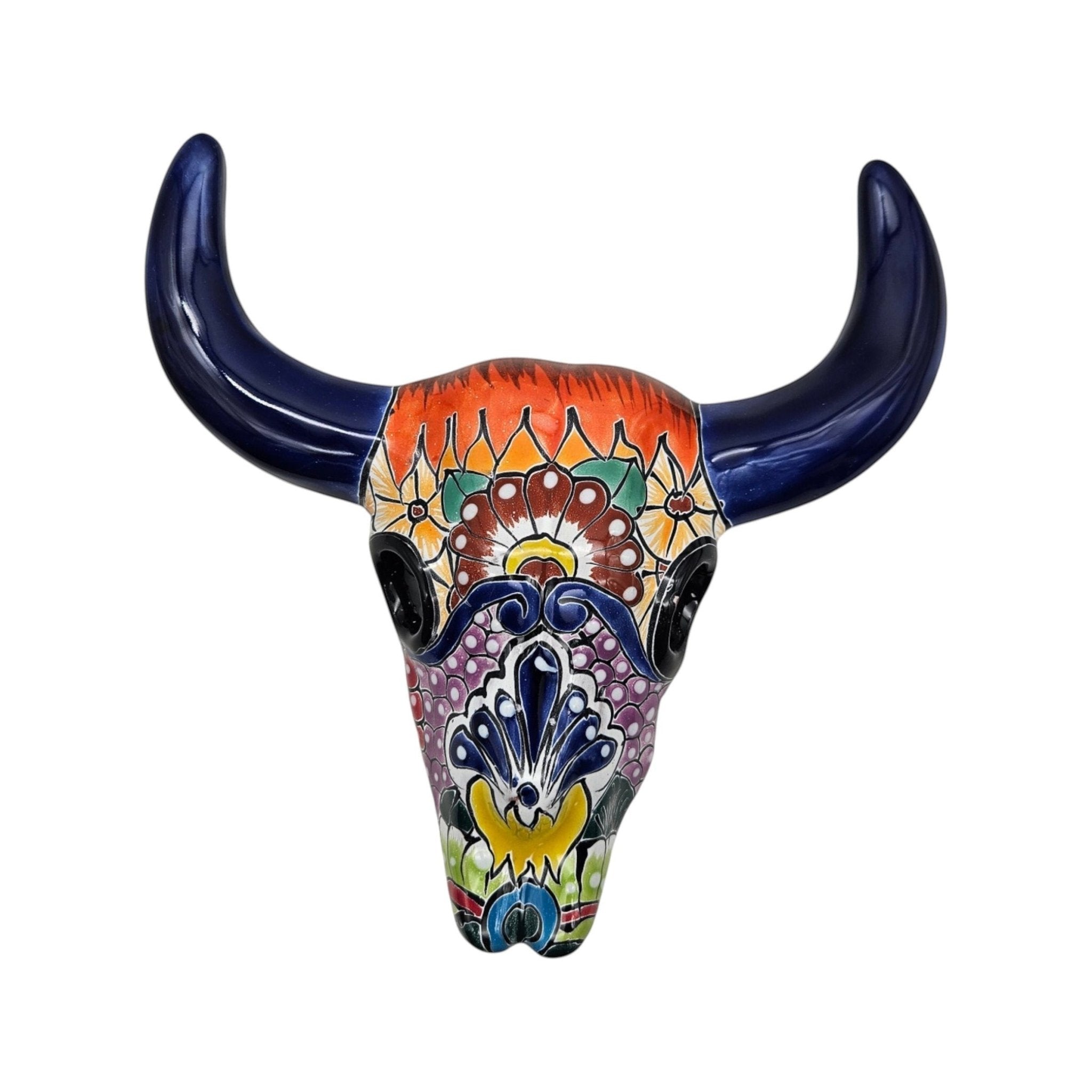 Talavera Bull Skull Wall Decor | Colorful Handcrafted Longhorn Art Talavera Wall Art La Vie Bien Talavera Bull Skull Wall Decor | Colorful Handcrafted Longhorn Art