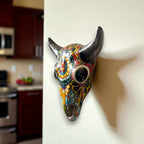 Talavera Bull Skull Wall Decor | Handmade Mexican Longhorn Art Talavera Wall Art La Vie Bien Talavera Bull Skull Wall Decor | Handmade Mexican Longhorn Art