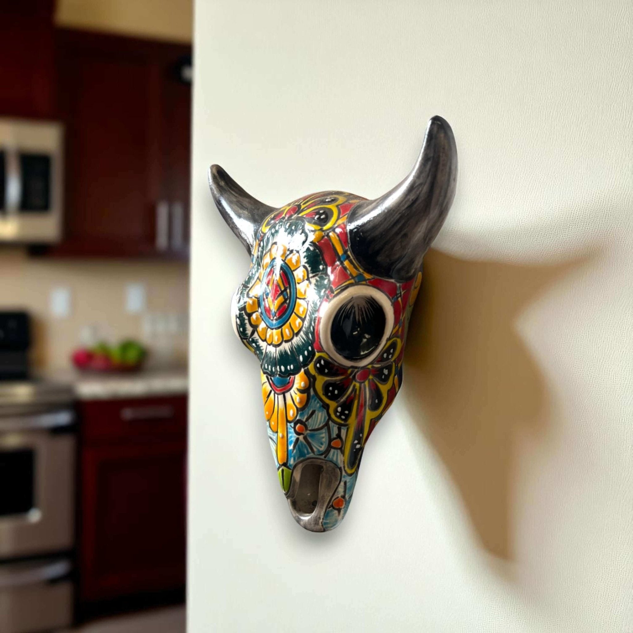 Talavera Bull Skull Wall Decor | Handmade Mexican Longhorn Art Talavera Wall Art La Vie Bien Talavera Bull Skull Wall Decor | Handmade Mexican Longhorn Art