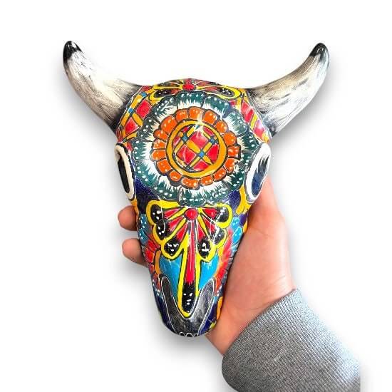 Talavera Bull Skull Wall Decor | Handmade Mexican Longhorn Art Talavera Wall Art La Vie Bien Talavera Bull Skull Wall Decor | Handmade Mexican Longhorn Art