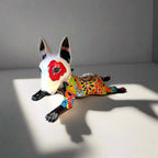 Talavera Bull Terrier Statue | Hand - Painted Colorful Dog Sculpture Talavera Statue La Vie Bien Talavera Bull Terrier Statue | Hand - Painted Colorful Dog Sculpture