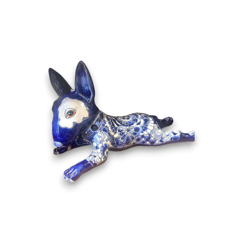 Talavera Bull Terrier Statue | Hand - Painted Colorful Dog Sculpture Talavera Statue La Vie Bien Talavera Bull Terrier Statue | Hand - Painted Colorful Dog Sculpture
