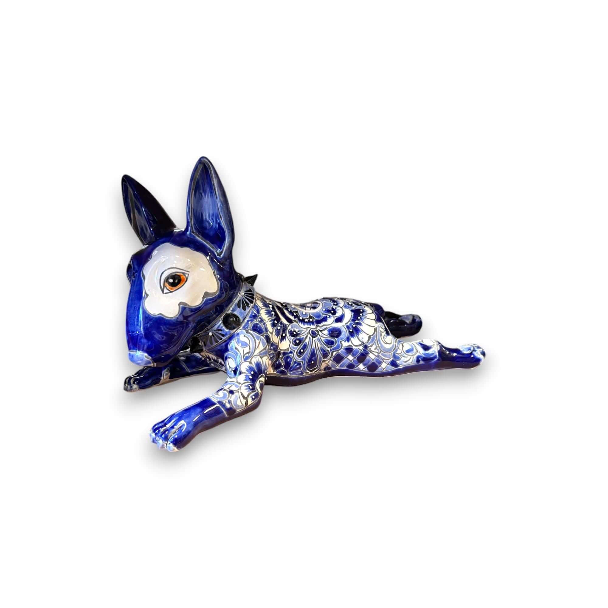 Talavera Bull Terrier Statue | Hand-Painted Colorful Dog Sculpture Talavera Statue La Vie Bien Talavera Bull Terrier Statue | Hand-Painted Colorful Dog Sculpture