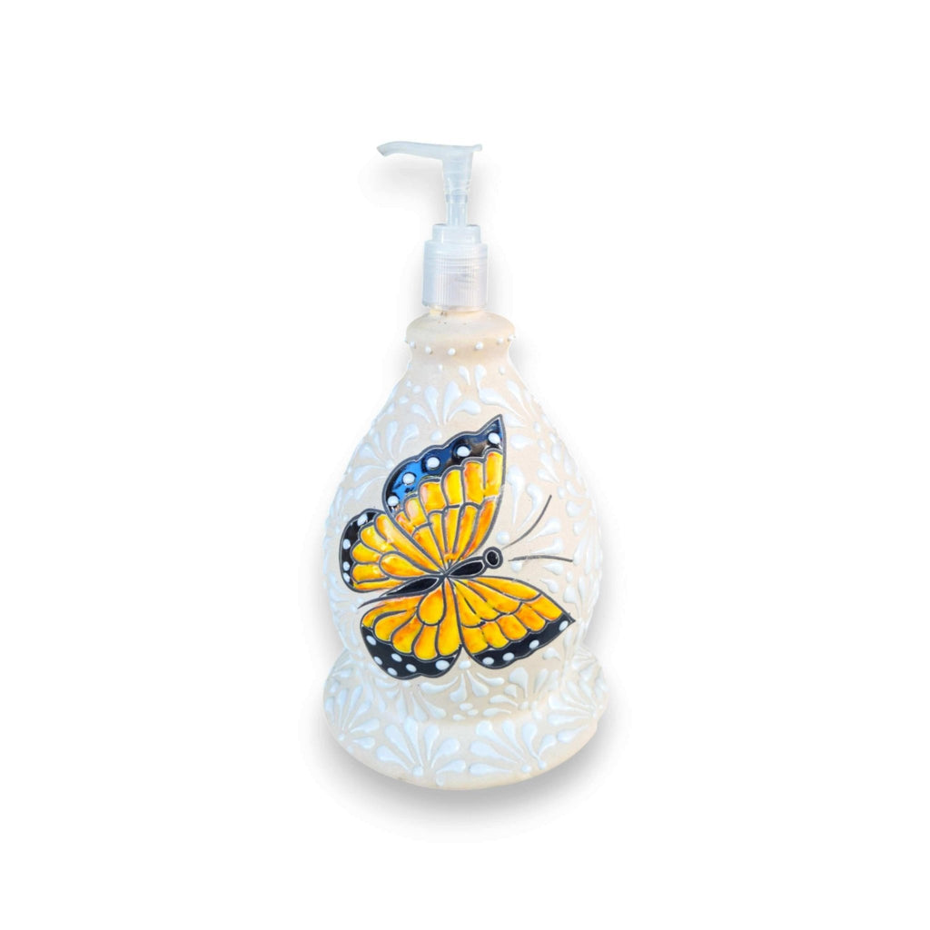 Talavera Butterfly Soap Dispenser | Hand-Painted Ceramic Talavera Soap Dispenser La Vie Bien Talavera Butterfly Soap Dispenser | Hand-Painted Ceramic