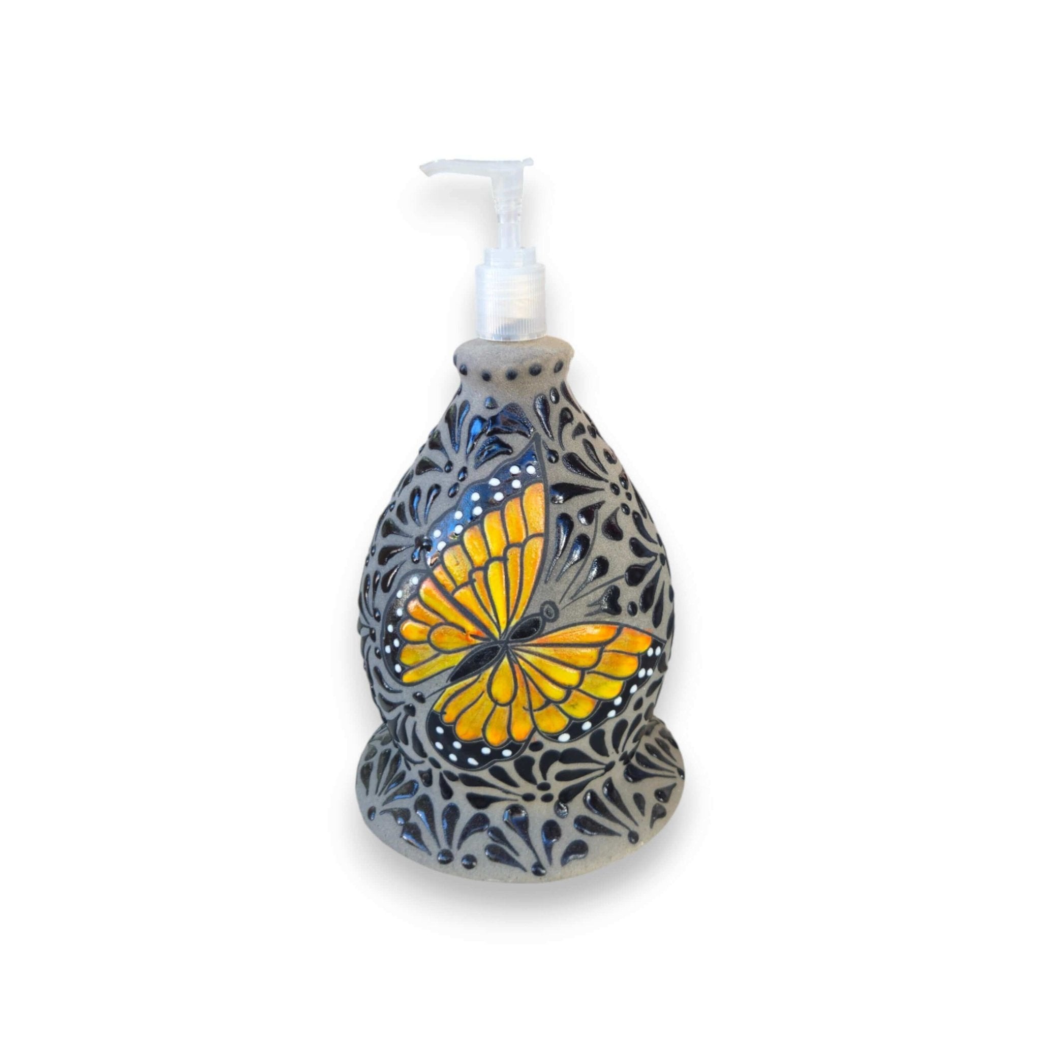 Talavera Butterfly Soap Dispenser | Hand-Painted Ceramic Talavera Soap Dispenser La Vie Bien Talavera Butterfly Soap Dispenser | Hand-Painted Ceramic