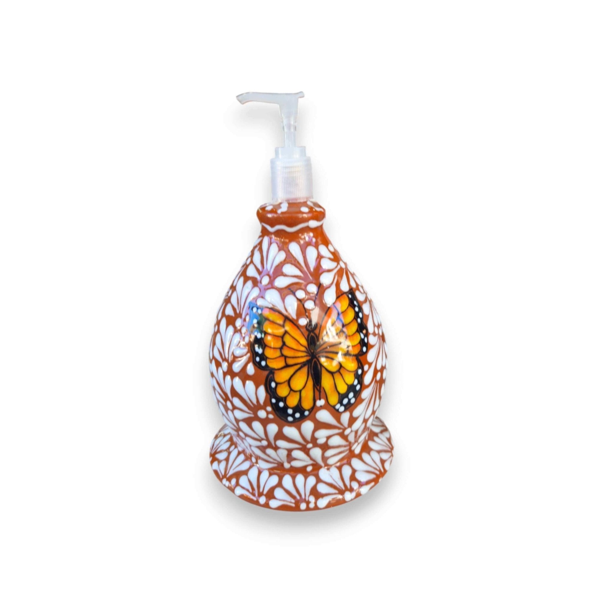 Talavera Butterfly Soap Dispenser | Hand-Painted Ceramic Talavera Soap Dispenser La Vie Bien Talavera Butterfly Soap Dispenser | Hand-Painted Ceramic