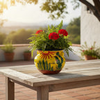 Talavera Cactus Planter | Yellow Desert Design Talavera Planter La Vie Bien Talavera Cactus Planter | Yellow Desert Design