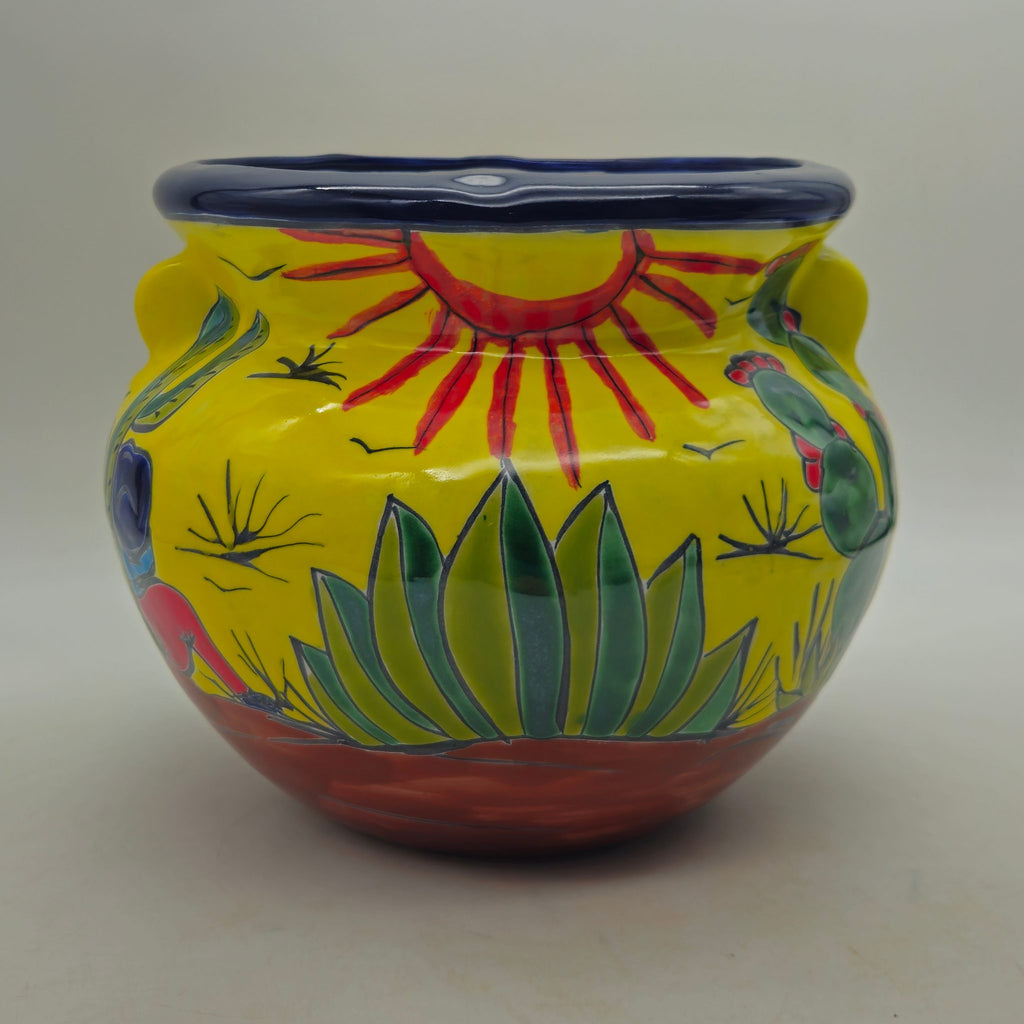 Talavera Cactus Planter | Yellow Desert Design
