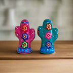 Talavera Cactus Salt & Pepper Set | Handmade Mexican Pottery Mexican Salt & Pepper Shakers La Vie Bien Talavera Cactus Salt & Pepper Set | Handmade Mexican Pottery
