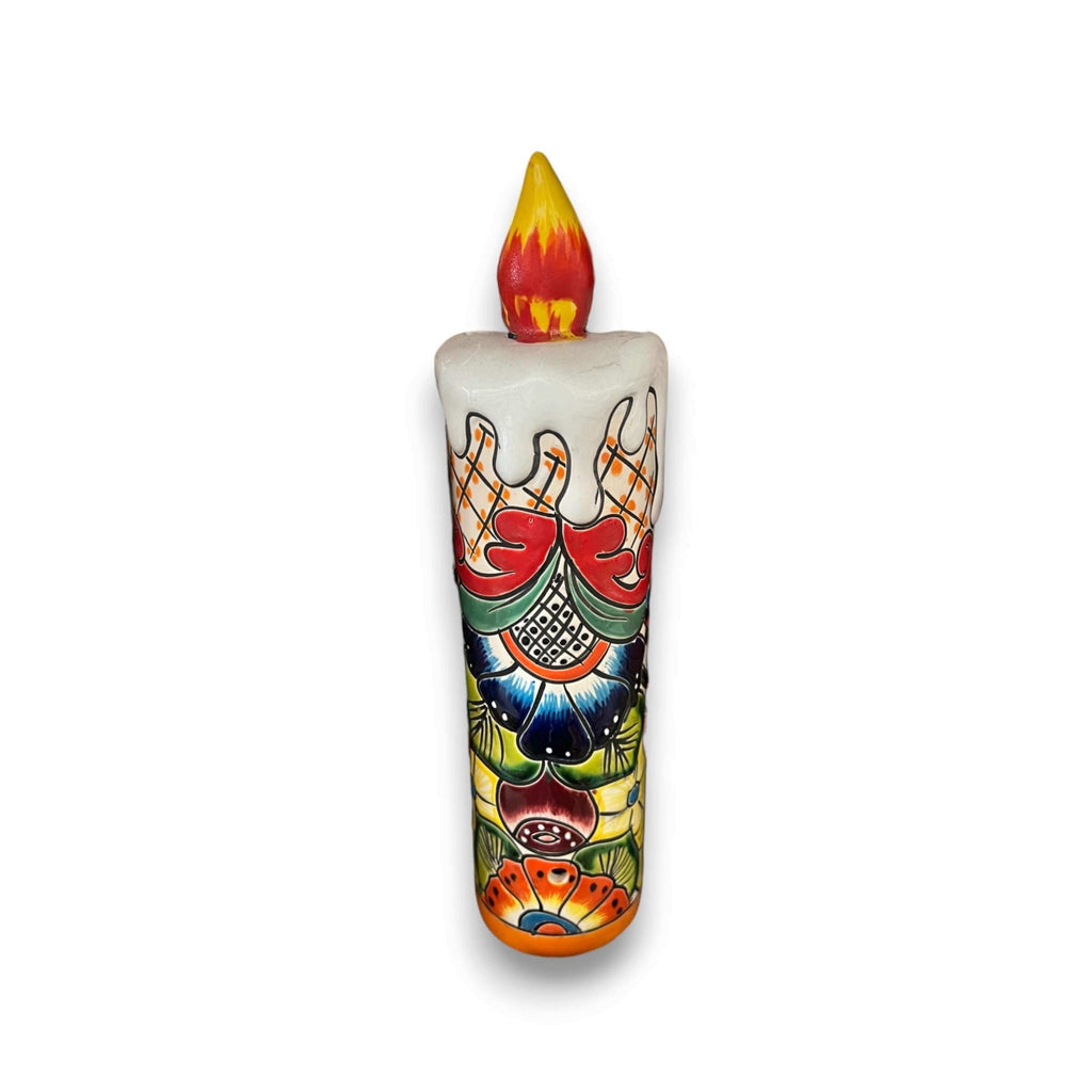 Talavera Candle Figurine | Hand - Painted Decorative Mexican Ceramic Art Talavera Figurine La Vie Bien Talavera Candle Figurine | Hand - Painted Decorative Mexican Ceramic Art