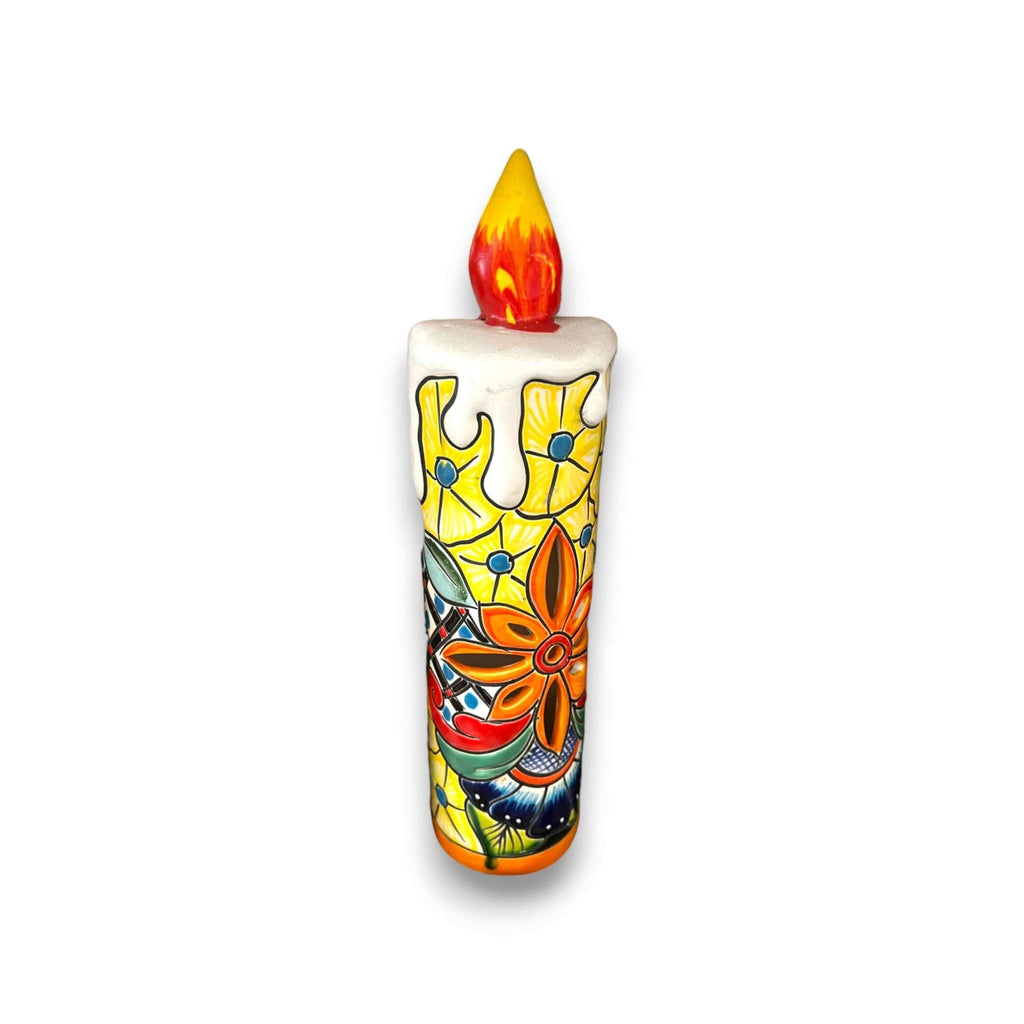 Talavera Candle Figurine | Hand - Painted Decorative Mexican Ceramic Art Talavera Figurine La Vie Bien Talavera Candle Figurine | Hand - Painted Decorative Mexican Ceramic Art