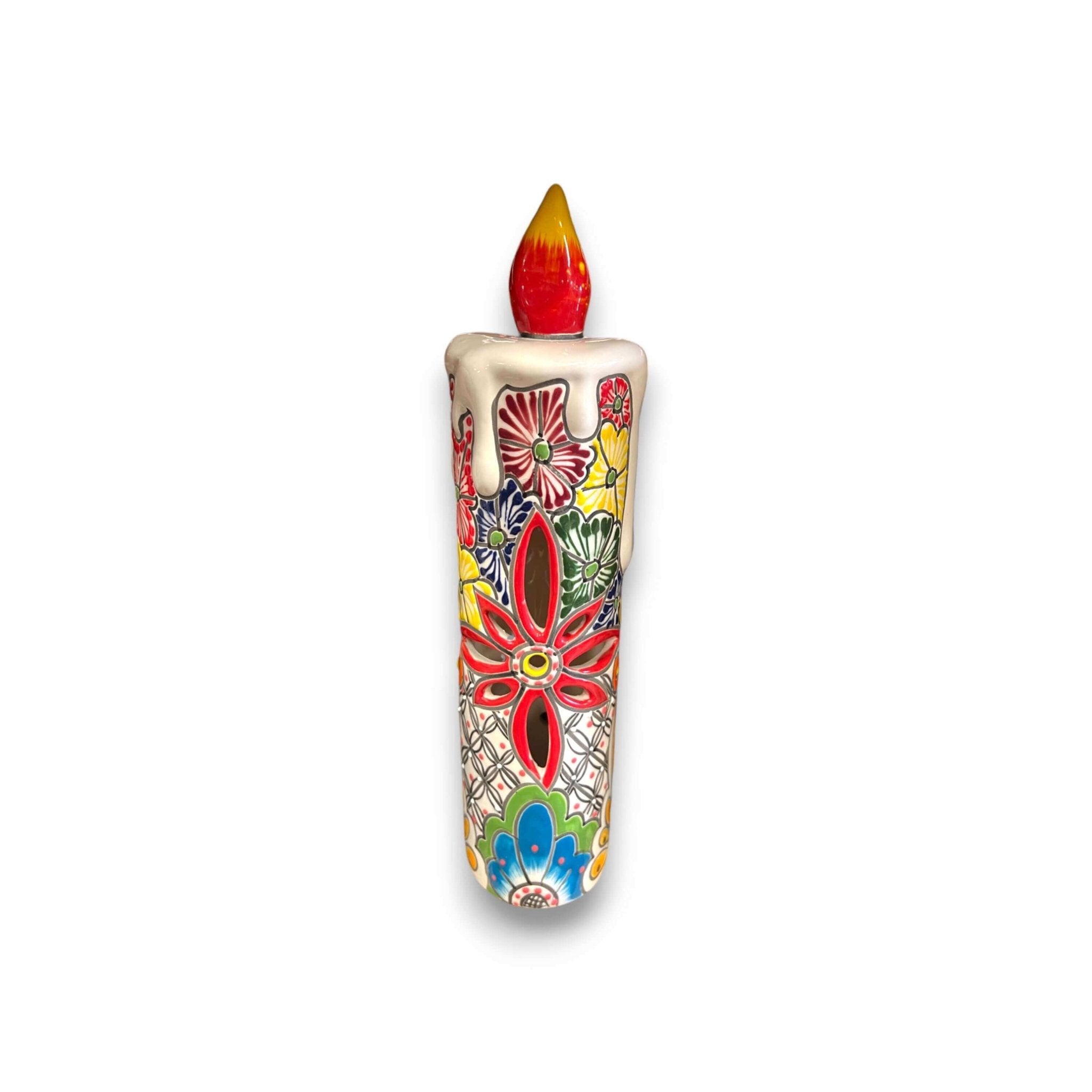 Talavera Candle Figurine | Hand-Painted Decorative Mexican Ceramic Art Talavera Figurine La Vie Bien Talavera Candle Figurine | Hand-Painted Decorative Mexican Ceramic Art