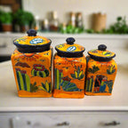 Talavera Canister Set | Colorful Handmade Panchito Pottery Talavera Canister Set La Vie Bien Talavera Canister Set | Colorful Handmade Panchito Pottery