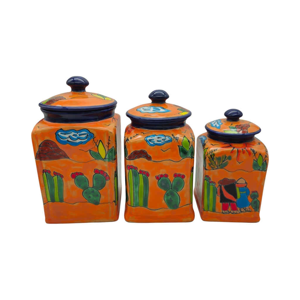 Talavera Canister Set | Colorful Handmade Panchito Pottery Talavera Canister Set La Vie Bien Talavera Canister Set | Colorful Handmade Panchito Pottery