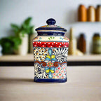 Talavera Canister Set | Dark Blue Mexican Kitchen Storage Jars Talavera Canister Set La Vie Bien Talavera Canister Set | Dark Blue Mexican Kitchen Storage Jars