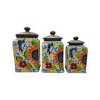 Talavera Canister Set | Sunflower Butterfly Kitchen Decor Talavera Canister Set La Vie Bien Talavera Canister Set | Sunflower Butterfly Kitchen Decor