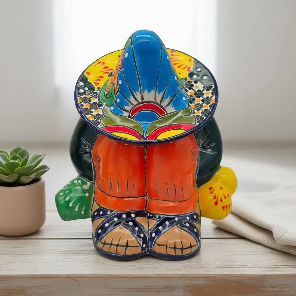 Talavera Canister with Lid | Sleeping Panchito Mexican Pottery Jar Talavera Canister Set La Vie Bien Talavera Canister with Lid | Sleeping Panchito Mexican Pottery Jar