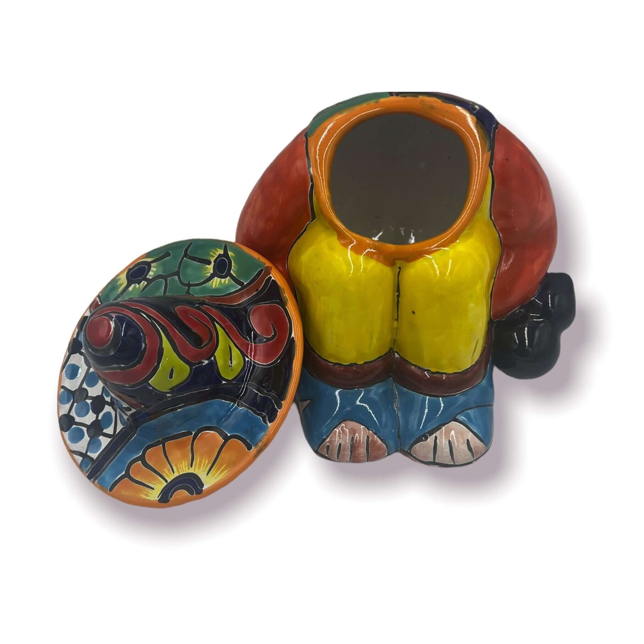 Talavera Canister with Lid | Sleeping Panchito Mexican Pottery Jar Talavera Canister Set La Vie Bien Talavera Canister with Lid | Sleeping Panchito Mexican Pottery Jar