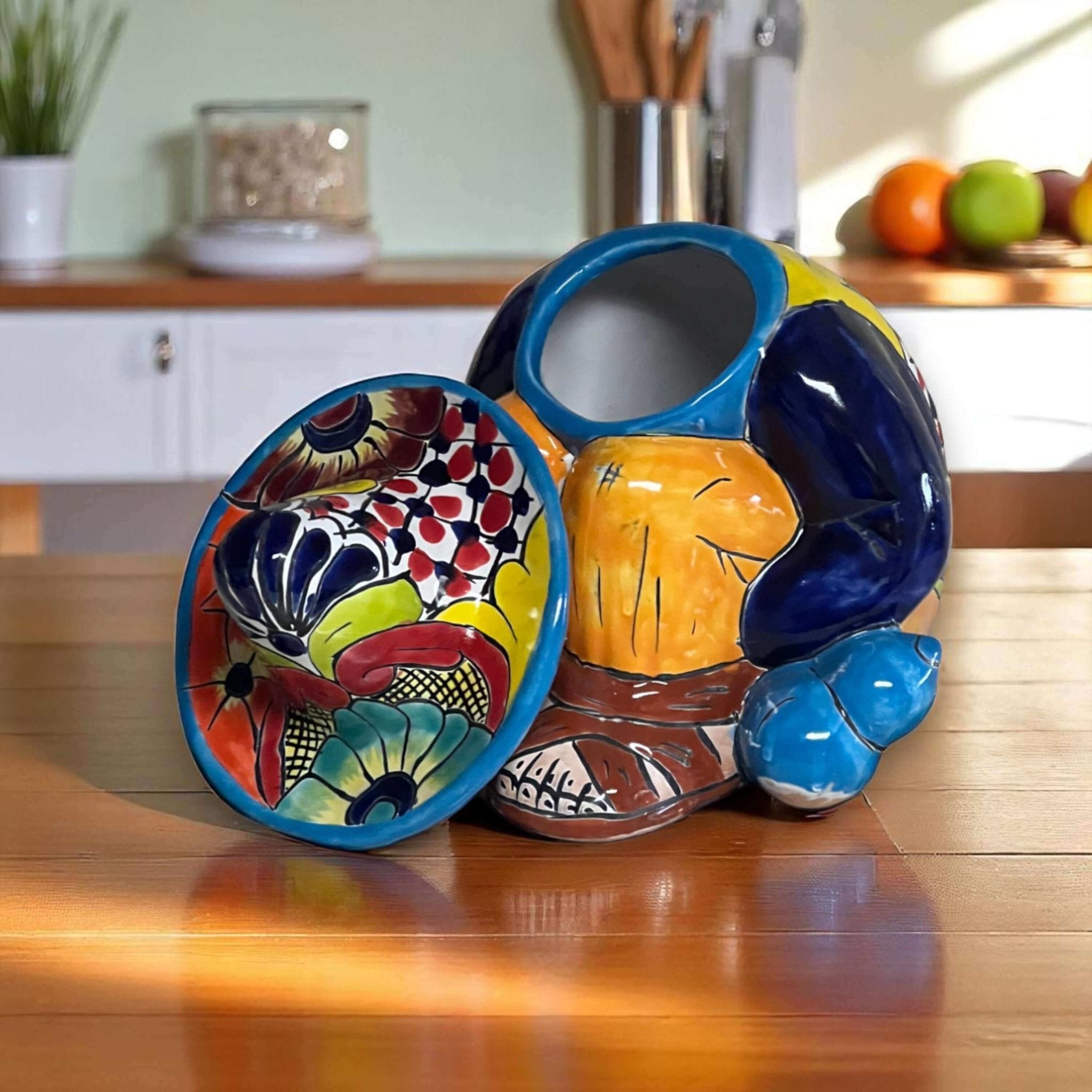 Talavera Canister with Lid | Sleeping Panchito Mexican Pottery Jar Talavera Canister Set La Vie Bien Talavera Canister with Lid | Sleeping Panchito Mexican Pottery Jar