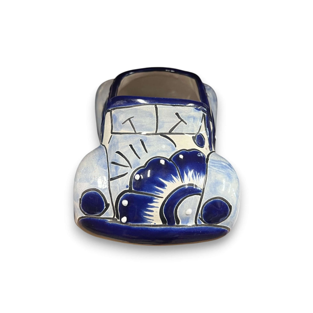 Talavera Car Planter | Small Blue & White Handmade Ceramic Pot Talavera Planter La Vie Bien Talavera Car Planter | Small Blue & White Handmade Ceramic Pot