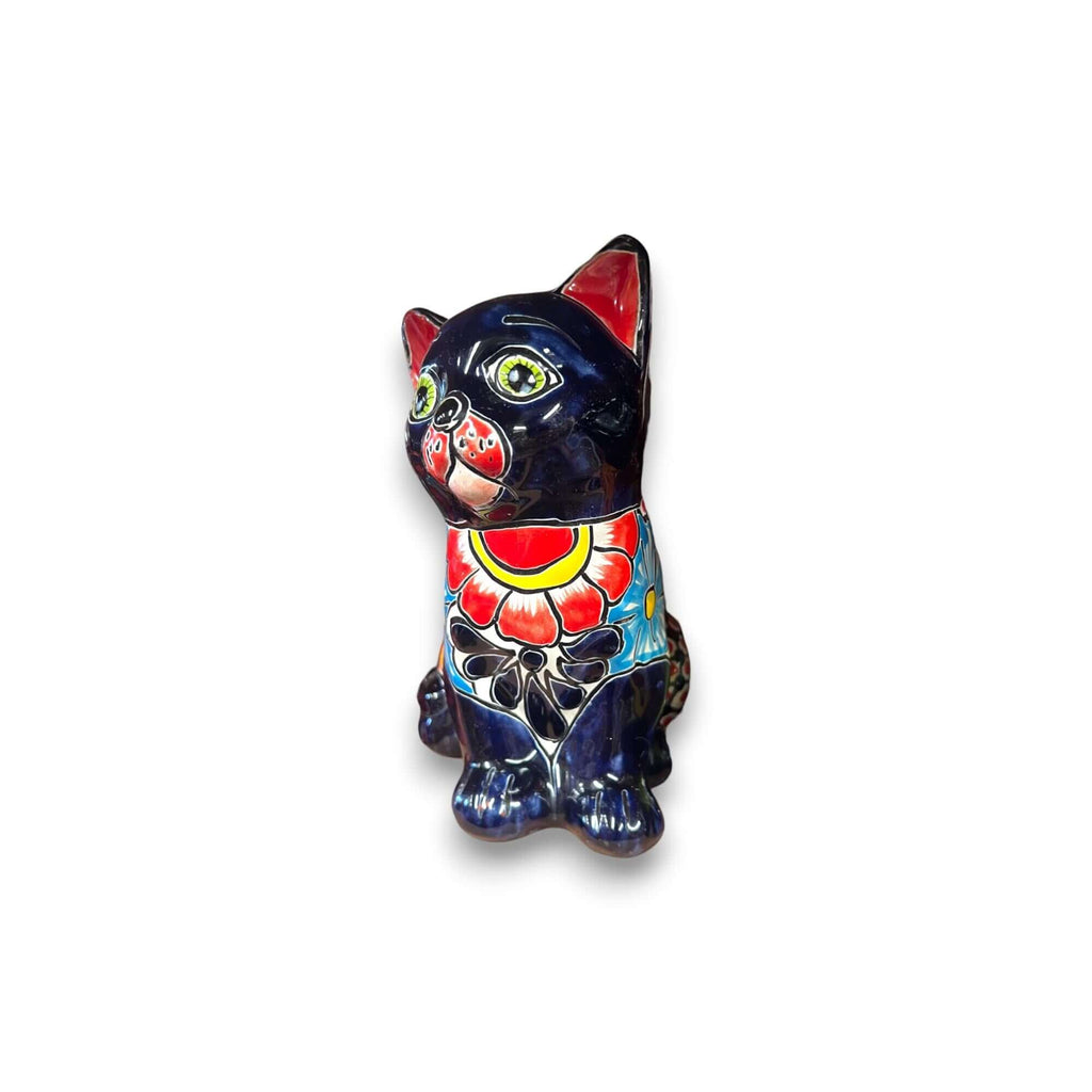 Talavera Cat Figurine | Hand-Painted Mexican Folk Art Home Decor Talavera Statue La Vie Bien Talavera Cat Figurine | Hand-Painted Mexican Folk Art Home Decor
