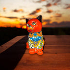 Talavera Cat Figurine | Hand - Painted Mexican Folk Art Home Decor Talavera Statue La Vie Bien Talavera Cat Figurine | Hand - Painted Mexican Folk Art Home Decor