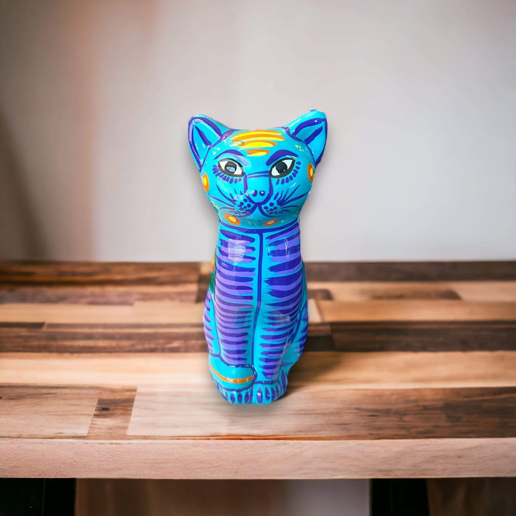 Talavera Cat Piggy Bank | Hand - Painted Mexican Ceramic Coin Holder Guerrero Piggy Bank La Vie Bien Talavera Cat Piggy Bank | Hand - Painted Mexican Ceramic Coin Holder