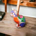 Talavera Cat Piggy Bank | Hand - Painted Mexican Ceramic Coin Holder Guerrero Piggy Bank La Vie Bien Talavera Cat Piggy Bank | Hand - Painted Mexican Ceramic Coin Holder
