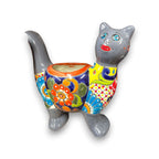 Talavera Cat Planter | Colorful Hand-Painted Mexican Artwork (Medium) Talavera Planter La Vie Bien Talavera Cat Planter | Colorful Hand-Painted Mexican Artwork (Medium)